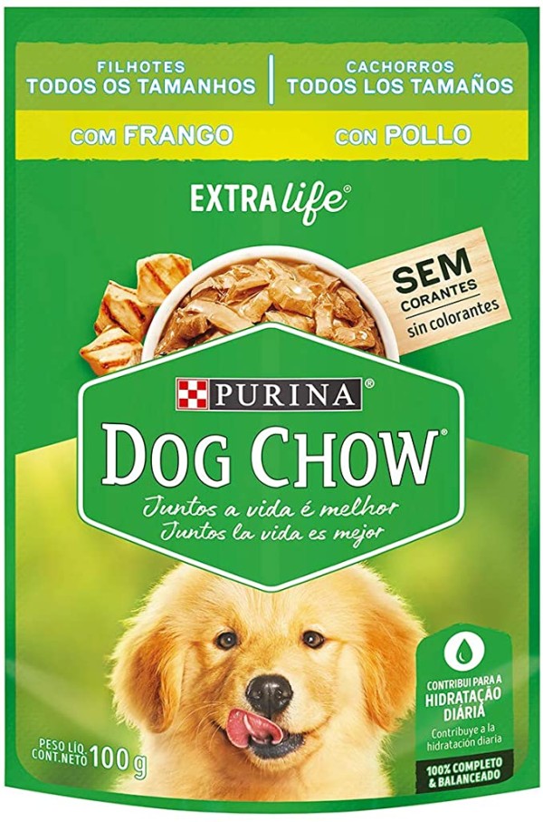 Encontraproduto.com.br - Ração Úmida Purina Dog Chow Sachê para Cães Filhotes Sabor Frango