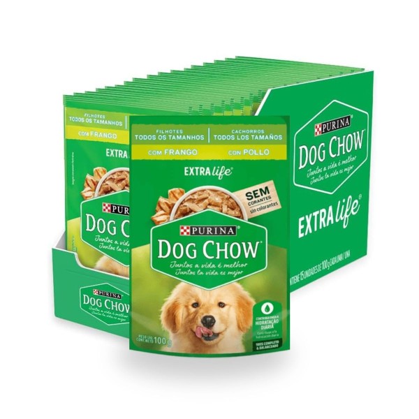 Encontraproduto.com.br - Ração Úmida Purina Dog Chow Sachê para Cães Filhotes Sabor Frango