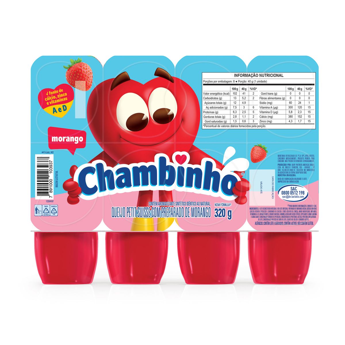 Encontraproduto.com.br - Queijo Petit Suisse Chambinho Morango 320g