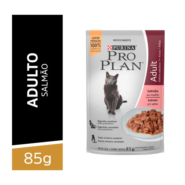 Encontraproduto.com.br - Ração Úmida Pro Plan Gato Adulto Sachê Salmão 85g