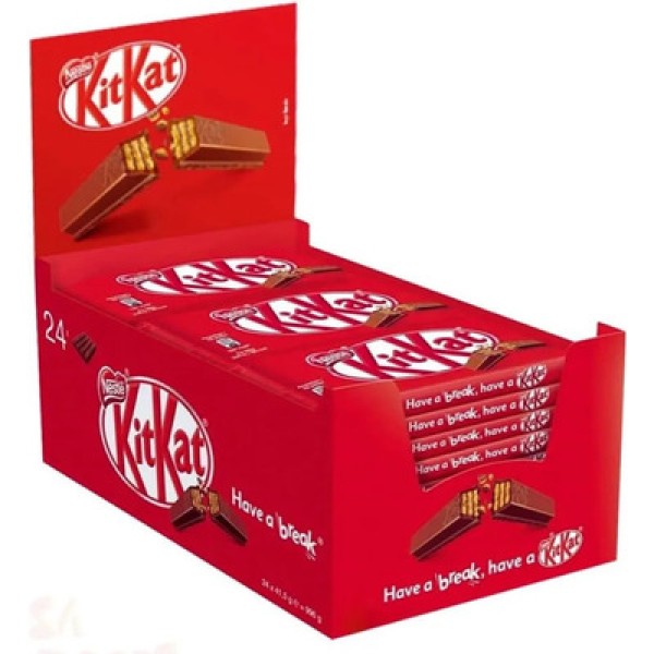 Encontraproduto.com.br - Wafer Recheio e Cobertura de Chocolate ao Leite Kitkat Pacote 41,5g