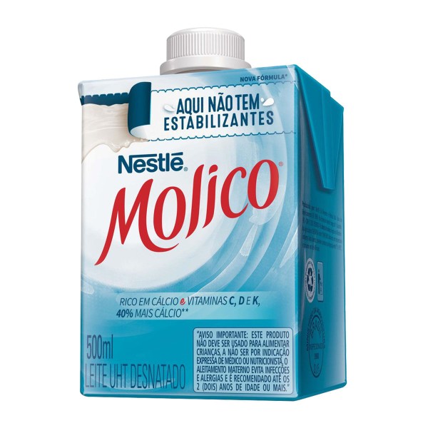 Encontraproduto.com.br - O leite desnatado da Nestleeacute; Molico eeacute; rico em ceaacute;lcio e vitaminas C, D e K. o produto neatilde;o tem estabilizantes em sua feoacute;rmula. Embalagem com 500ml.