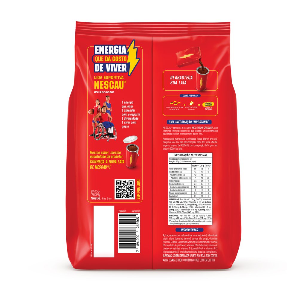 Encontraproduto.com.br - Achocolatado em Pó Sachê 1,02kg Nescau