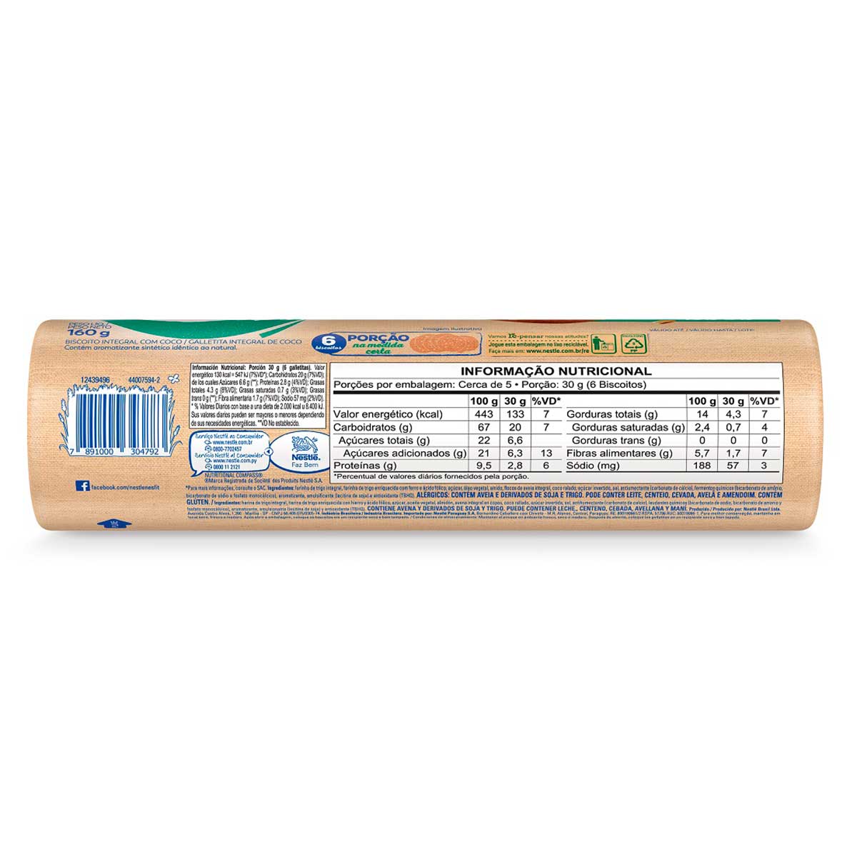 Encontraproduto.com.br - Biscoito Nesfit Integral Coco 160g