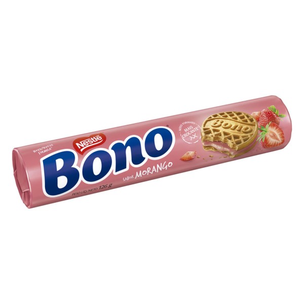 Biscoito Recheado Bono Morango 126g