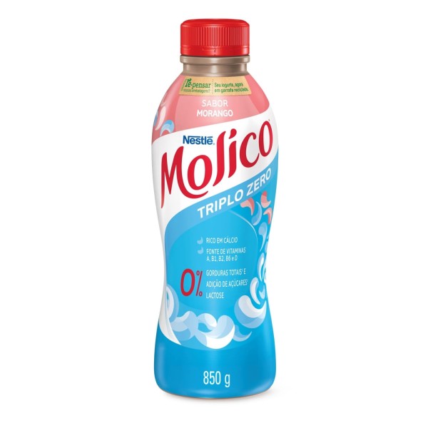 Encontraproduto.com.br - Iogurte Molico Desnatado Morango Zero Lactose Garrafa 850g