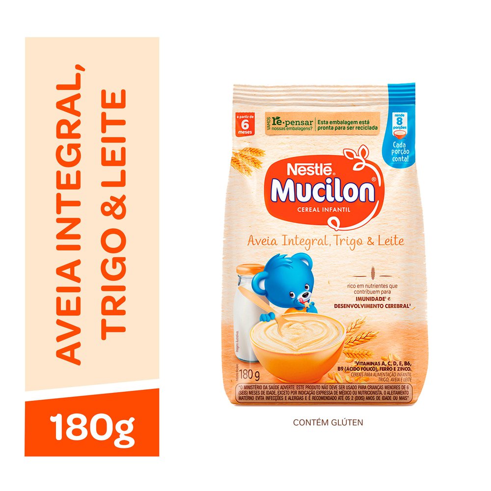 Encontraproduto.com.br - Cereal Infantil Mucilon Aveia Integral, Trigo e Leite 180g