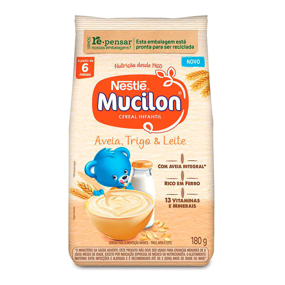 Encontraproduto.com.br - Cereal Infantil Mucilon Aveia Integral, Trigo e Leite 180g