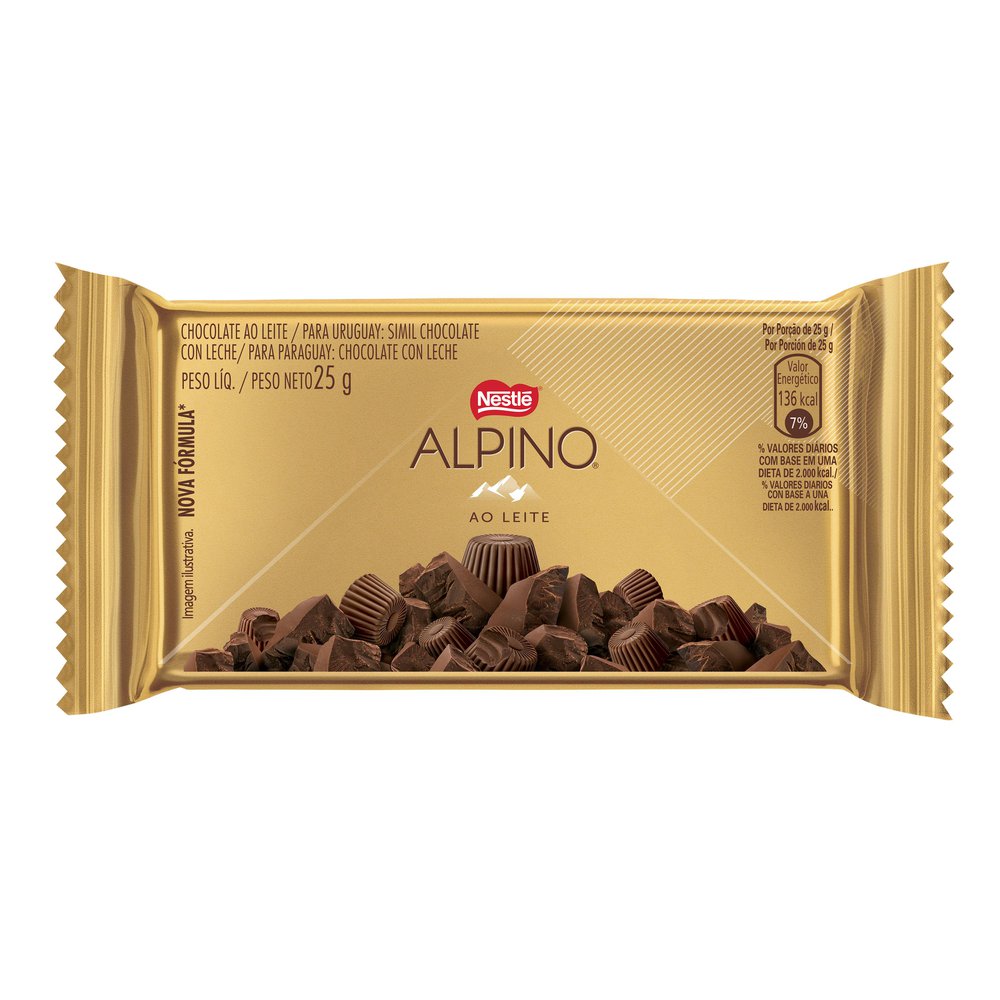 Encontraproduto.com.br - Tablete de Chocolate Alpino Nestlé 25g
