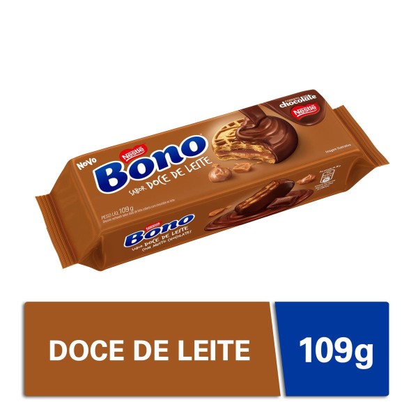 Encontraproduto.com.br - Biscoito Recheado  Doce Leite Cobertura Chocolate Bono 109 g