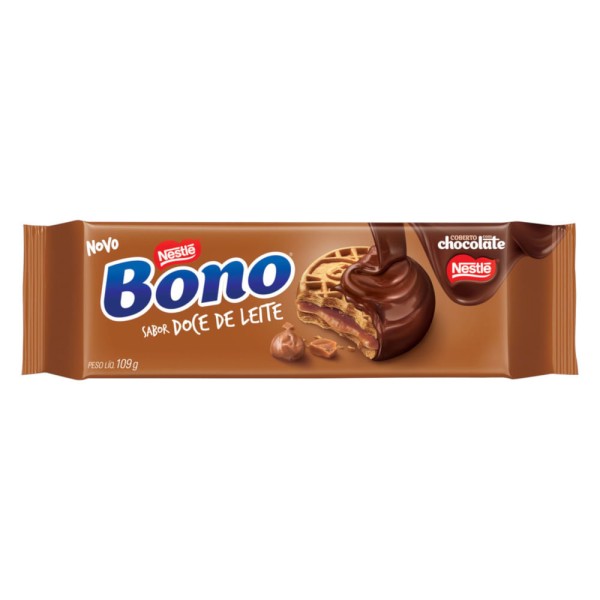 Encontraproduto.com.br - Biscoito Recheado  Doce Leite Cobertura Chocolate Bono 109 g