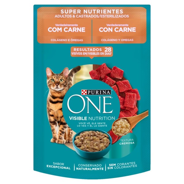 Encontraproduto.com.br - Sachê Para Gato One Wet Super Nutrition com 85 g Purina