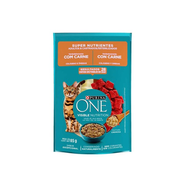 Encontraproduto.com.br - Sachê Para Gato One Wet Super Nutrition com 85 g Purina