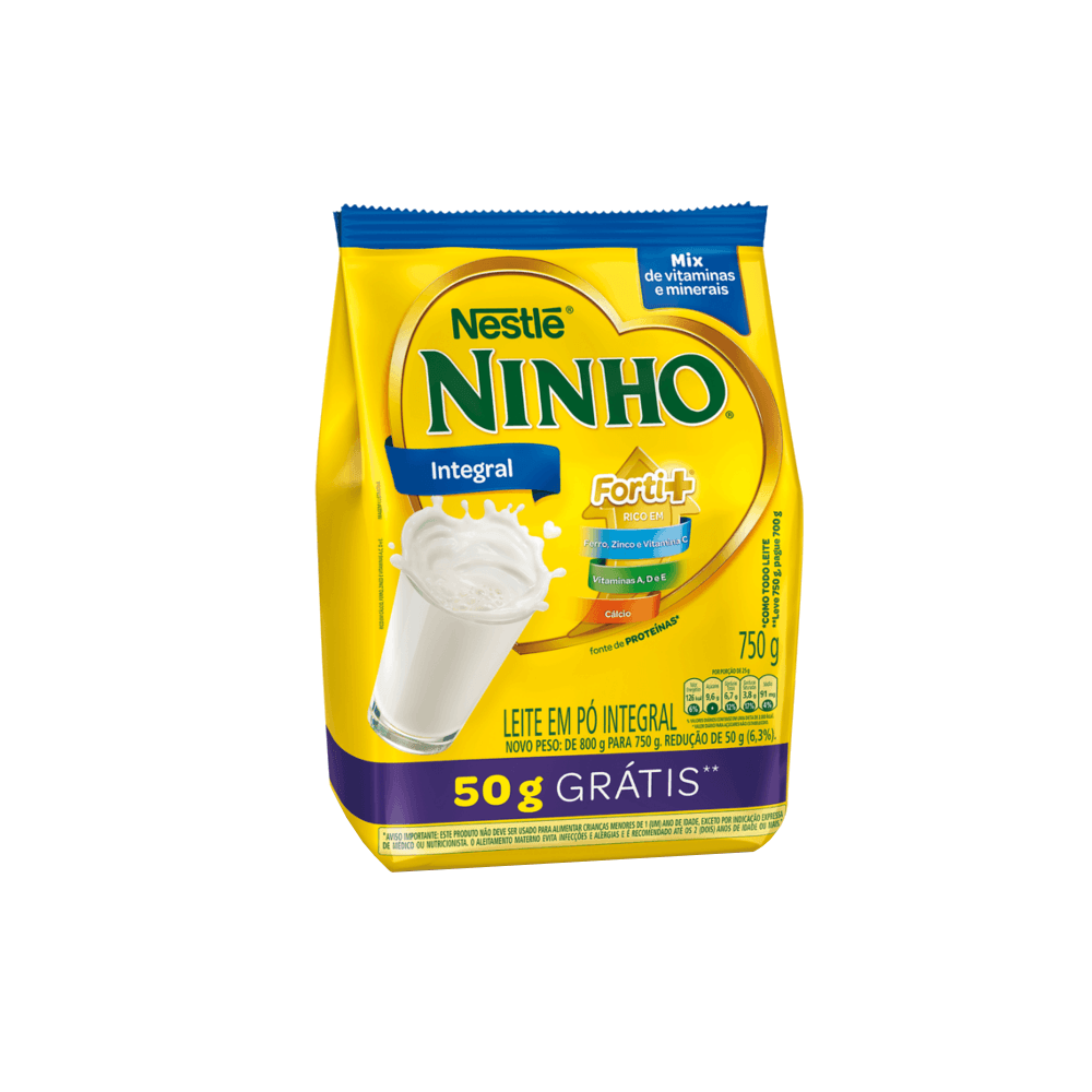 LEITE PO INTEGRAL NINHO LEVE 750G GRATIS 50G