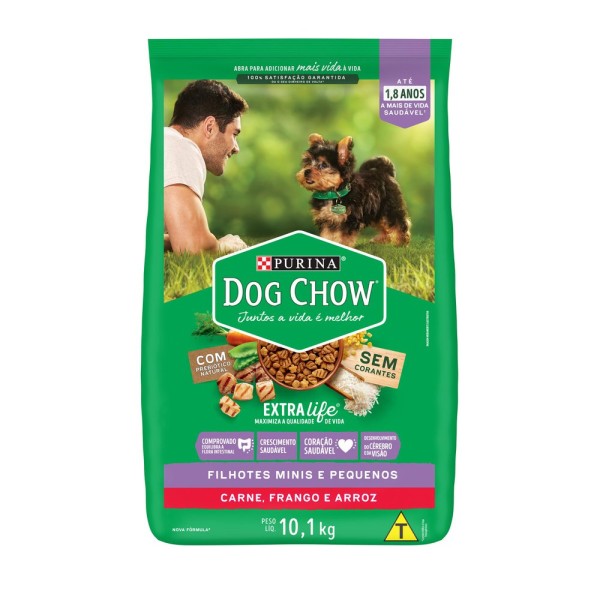 Encontraproduto.com.br - Ração Nestlé Purina Dog Chow Filhotes Extra Life Raças Pequena Sabor Carne e Frango