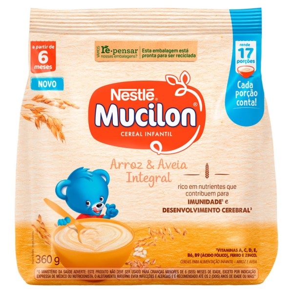 Mucilon Nestlé de Arroz E Aveia Pacote 360g
