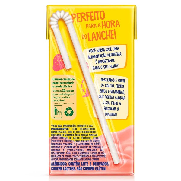 Encontraproduto.com.br - Bebida Láctea Nesquik Nestlé Morango TP com 180ml