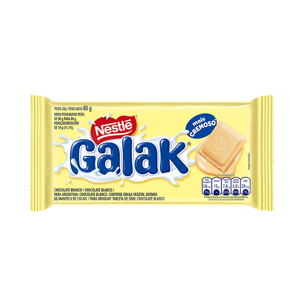 Chocolate Nestle Galak Branco Barra 80g