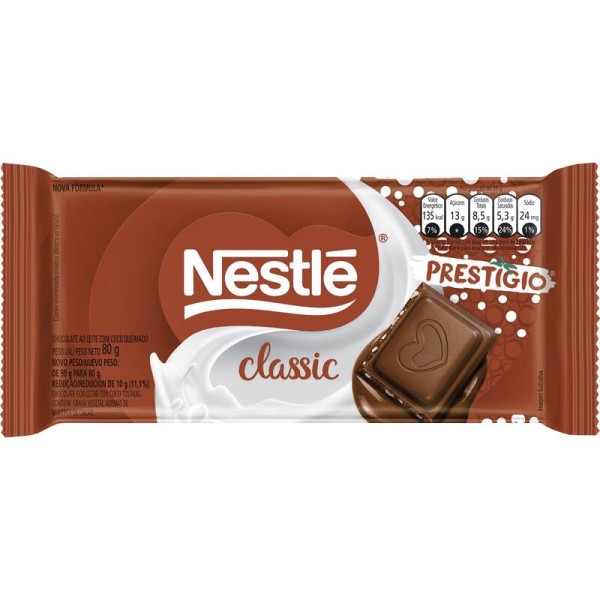 Encontraproduto.com.br - Chocolate Nestlé Classic Prestígio ao Leite 80g