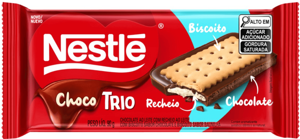 Encontraproduto.com.br - Biscoito Recheado Nestlé Chocotrio Cookies and Cream 90g
