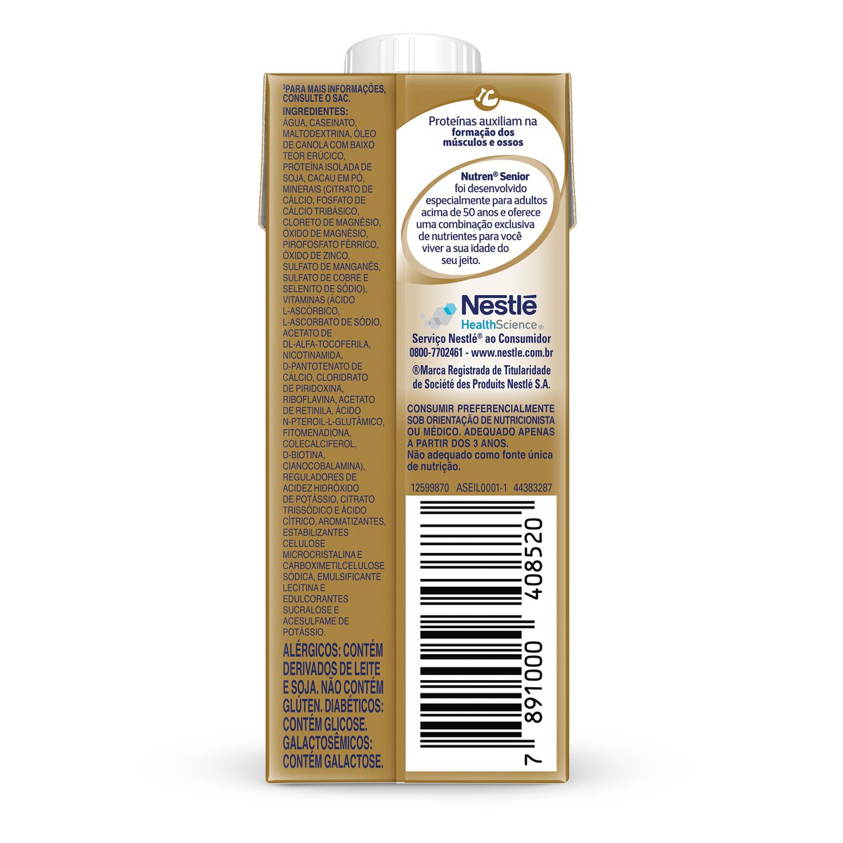 Encontraproduto.com.br - Complemento Alimentar Nutren Senior Chocolate Zero Lactose 200ml
