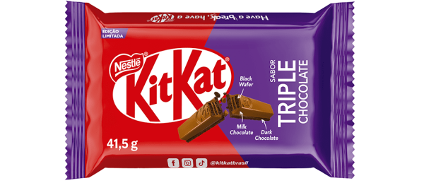 Encontraproduto.com.br - Barra de chocolate Triple Chocolate caixa com 24 unidades de 41,5g - Kit kat