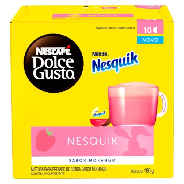 Café em Cápsula Nescafé Dolce Gusto Nesquik Morango 10 Cápsulas 150g