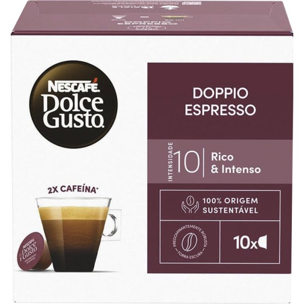 Encontraproduto.com.br - Café em Cápsula Nescafé Dolce Gusto Torrado e Moído Doppio Espresso Caixa 80g c/ 10 Unid de 8g Cada