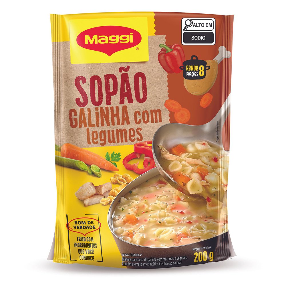Sopão Maggi Galinha, Macarrão com Legumes 200g