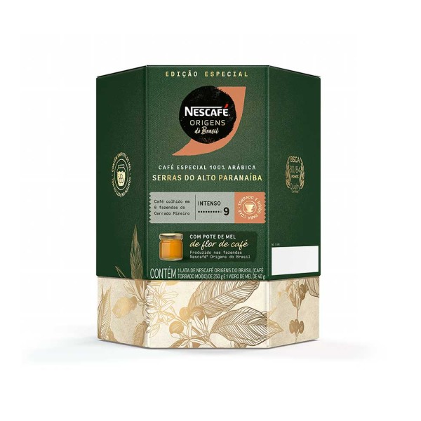 Encontraproduto.com.br - Nescafé Origens Colméia Ed. Limitada-Alto Paranaíba moído 250g-com pote de mel