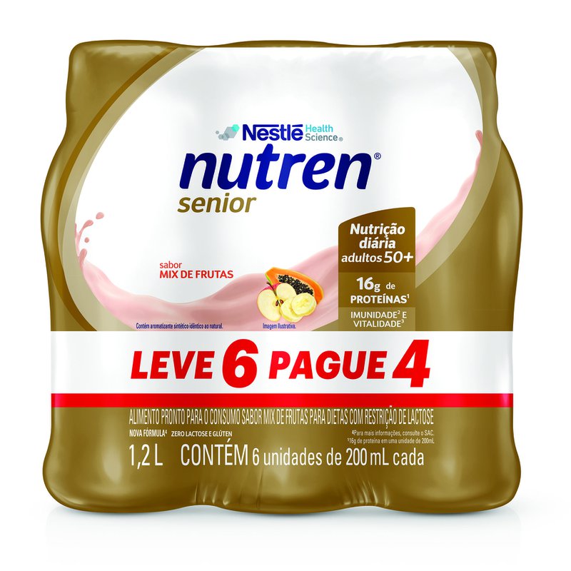 Complemento Alimentar Nutren Senior Mix de Frutas 200ml Leve 6 Pague 4