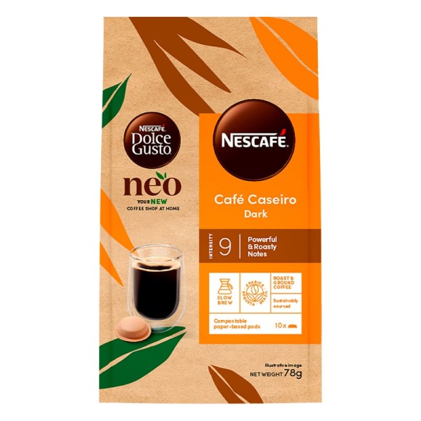 Encontraproduto.com.br - Café Dolce Gusto Caseiro Dark Neo 10 Cápsulas
