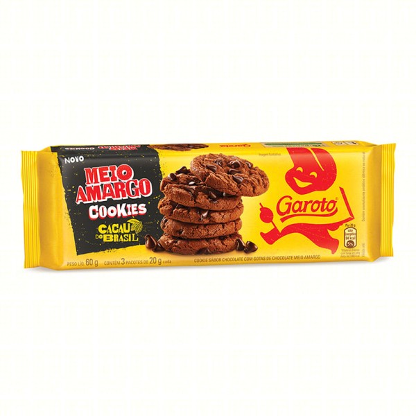 Encontraproduto.com.br - Biscoito Cookie Garoto Chocolate Meio Amargo 60g