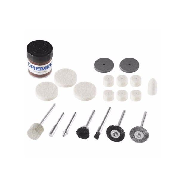 Encontraproduto.com.br - Conjunto De Acessórios Dremel 684 Para Limpar E Polir - 20 Peças Azul