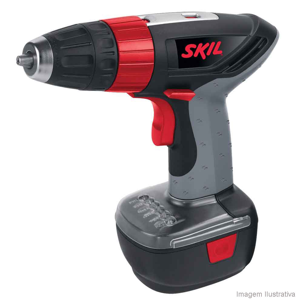 Furadeira parafusadeira à bateria 220V 12v preta Skil