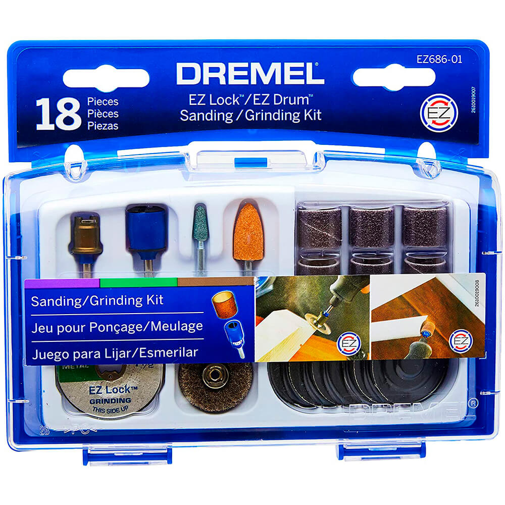 Encontraproduto.com.br - Kit Acessórios Dremel EZ-686 para Lixar e Desbastar com 18 Peças