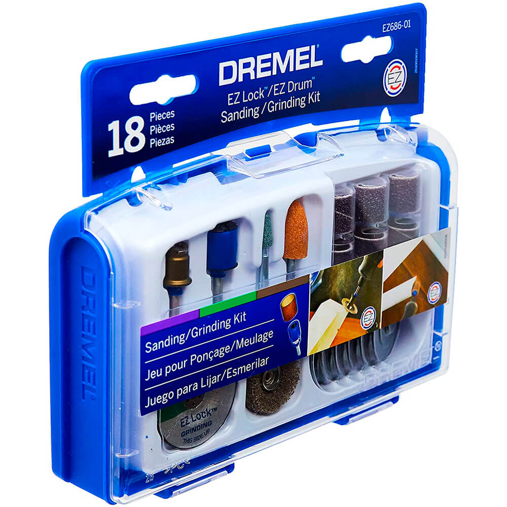 Encontraproduto.com.br - Kit Acessórios Dremel EZ-686 para Lixar e Desbastar com 18 Peças