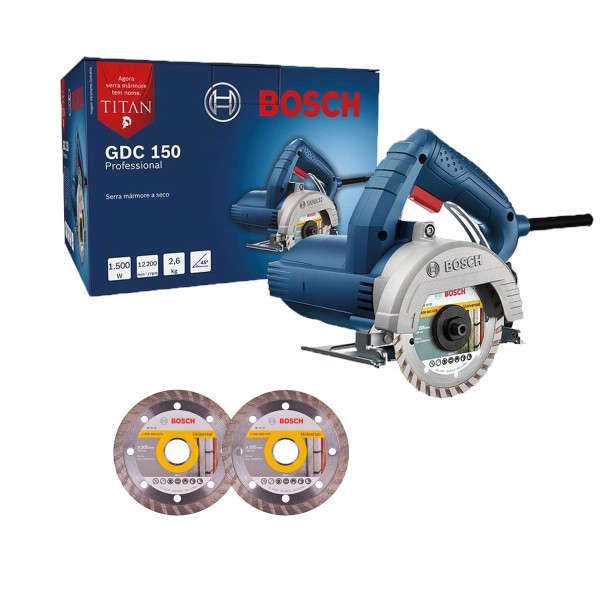 Encontraproduto.com.br - Serra Mármore Titan 1500W 12.200 RPM 220V com 2 Discos - GDC 150 - Bosch