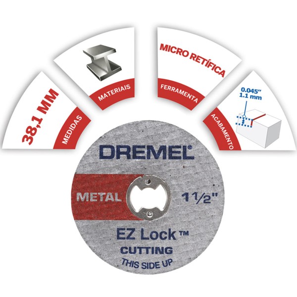 Encontraproduto.com.br - Kit 5 Discos de Corte 1.1/2 Pol. EZ 456 Dremel