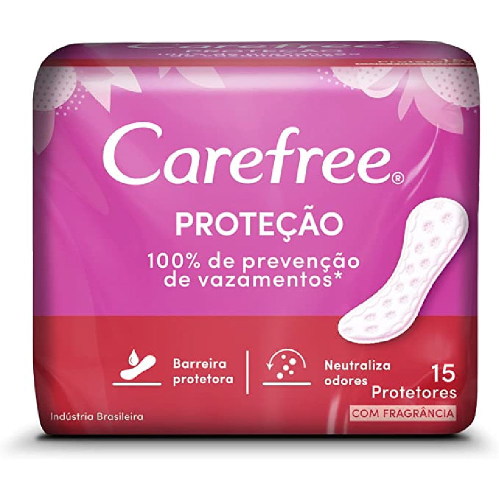 Encontraproduto.com.br - Protetor Diário sem Abas Carefree Proteção Pacote 15 Unidades