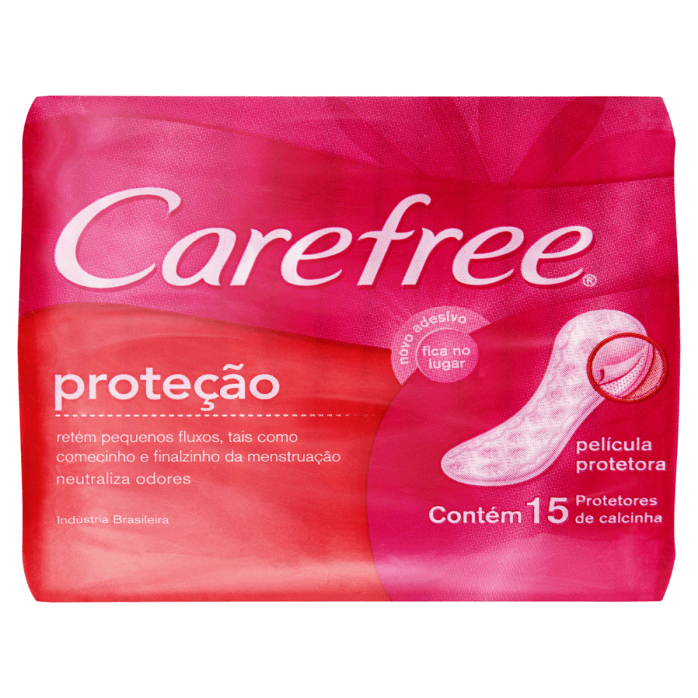 Encontraproduto.com.br - Protetor Diário sem Abas Carefree Proteção Pacote 15 Unidades