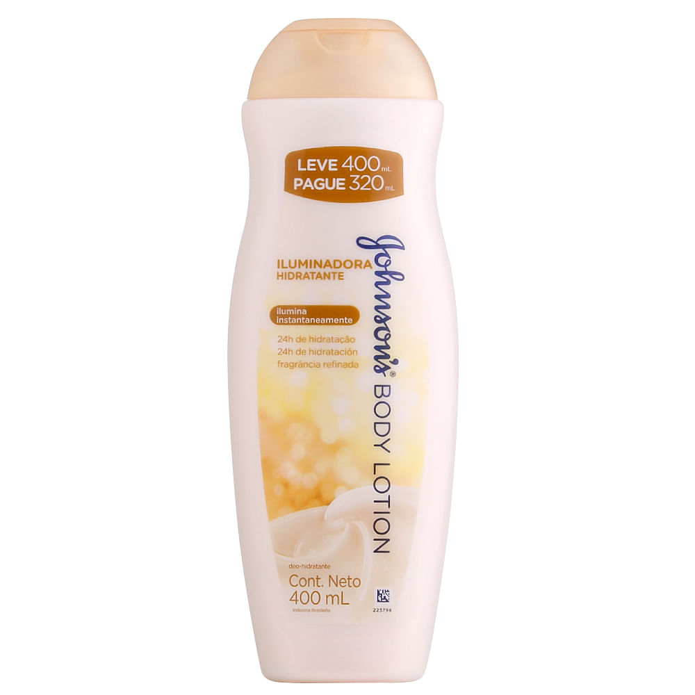 Loção Hidratante Johnsons Body Lotion Iluminadora Leve 400ml Pague 320ml