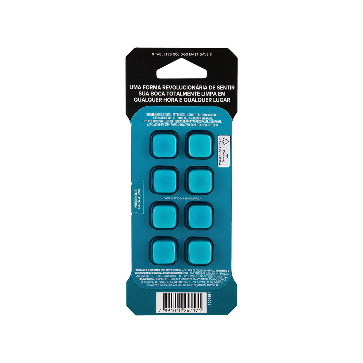 Encontraproduto.com.br - Listerine Go! Tabs Tablete Mastigável Clean Mint 8 Unidades