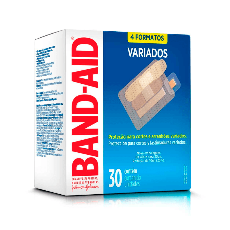 Encontraproduto.com.br - Curativo Band-Aid Transparente Variados 30 Unidades