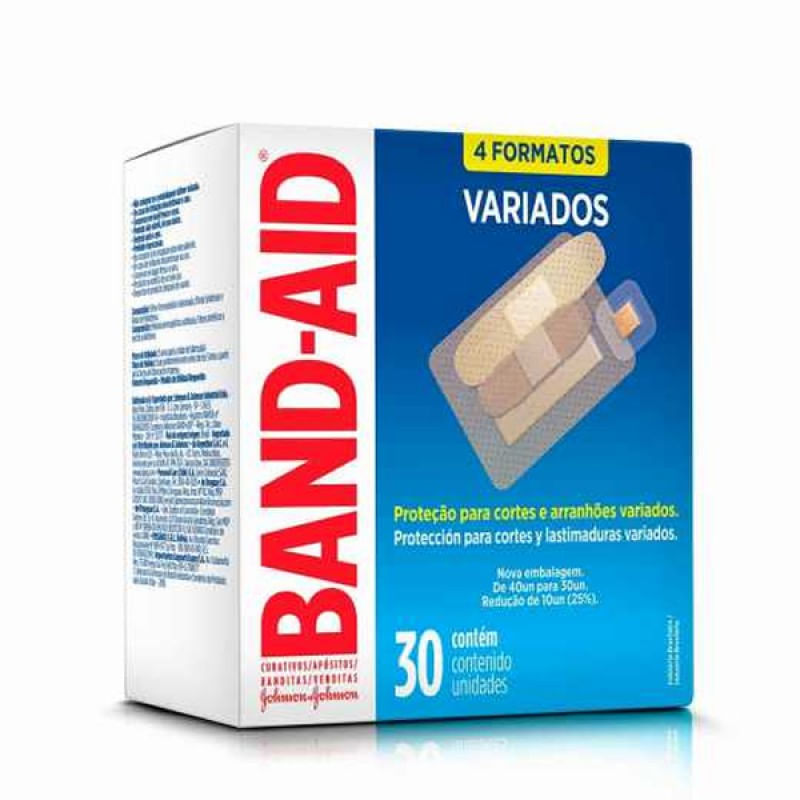 Encontraproduto.com.br - Curativo Band-Aid Transparente Variados 30 Unidades