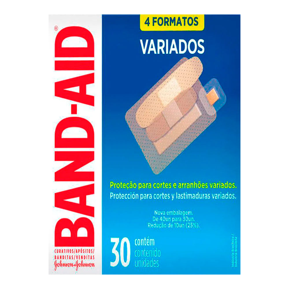 Encontraproduto.com.br - Curativo Band-Aid Transparente Variados 30 Unidades