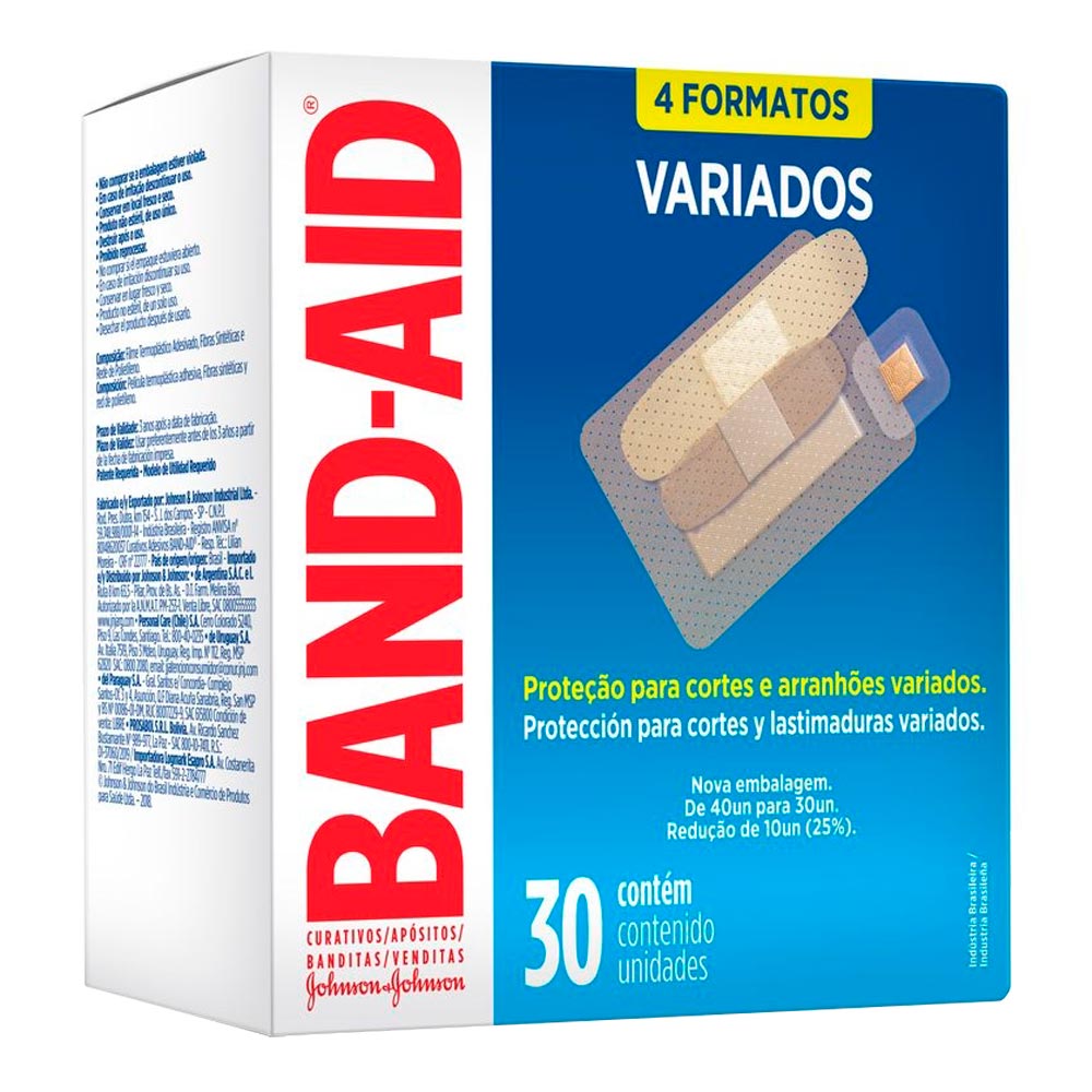 Encontraproduto.com.br - Curativo Band-Aid Transparente Variados 30 Unidades