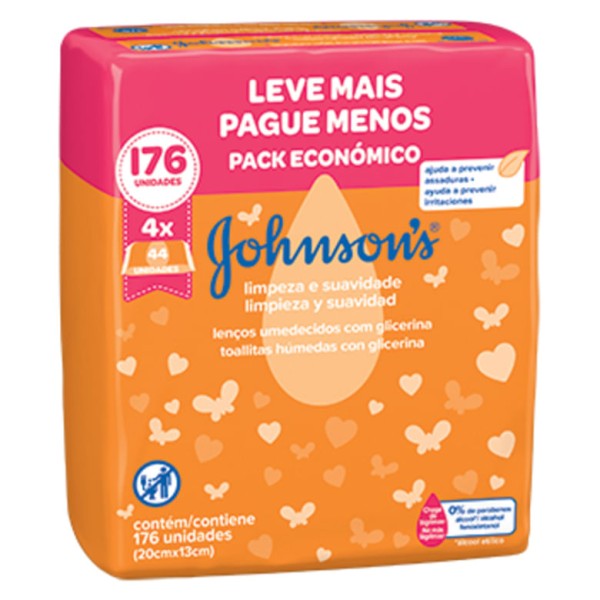 Encontraproduto.com.br - Toalha Umedecida Johnson`S Limpeza E Suavidade Lv4 Pg3 C/44
