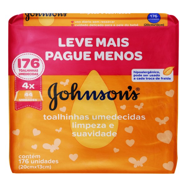 Encontraproduto.com.br - Toalha Umedecida Johnson`S Limpeza E Suavidade Lv4 Pg3 C/44