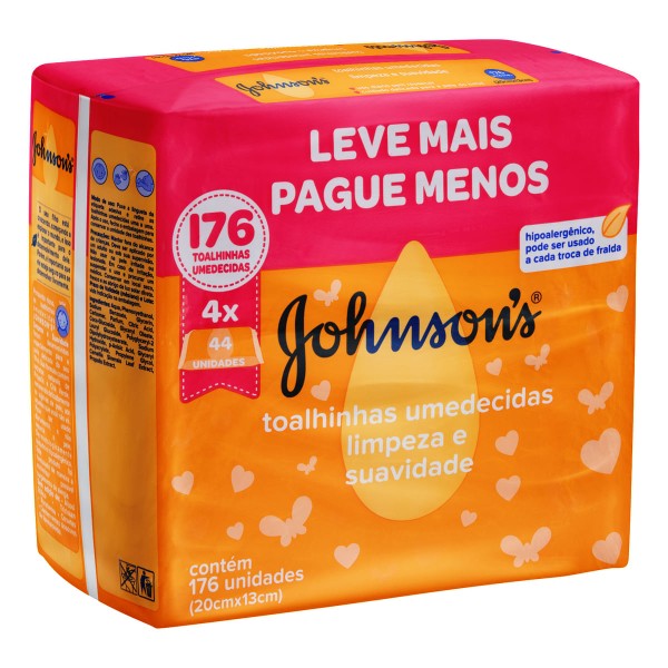 Encontraproduto.com.br - Toalha Umedecida Johnson`S Limpeza E Suavidade Lv4 Pg3 C/44